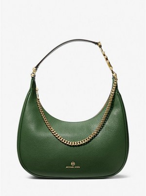 Bolsa De Hombro Michael Kors Piper Large Pebbled Cuero Mujer Verde | 85027RPNO