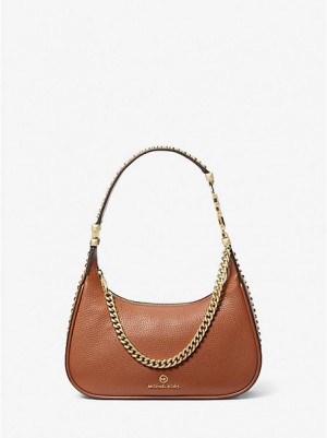 Bolsa De Hombro Michael Kors Piper Small Pebbled Cuero Mujer Marrones | 42703JKHQ