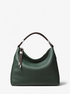 Bolsa De Hombro Michael Kors Skorpios Small Pebbled Cuero Mujer Verde | 56912CNSQ