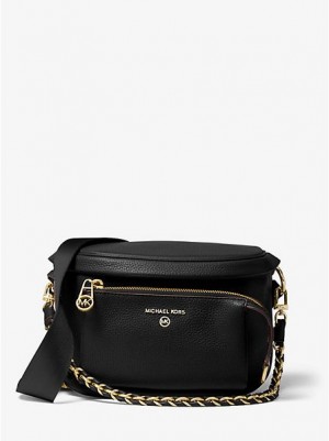 Bolsa De Hombro Michael Kors Slater Medium Pebbled Cuero Mujer Negras | 92341RDYI