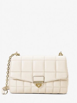 Bolsa De Hombro Michael Kors Soho Extra-large Acolchado Cuero Mujer Creme | 67143BPDO