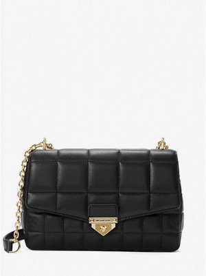 Bolsa De Hombro Michael Kors Soho Extra-large Acolchado Cuero Mujer Negras | 81639ZSKA