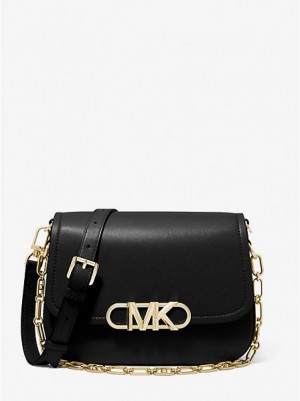 Bolsa De Mensajero Michael Kors Parker Medium Cuero Mujer Negras | 30219EGYC