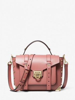 Bolso Satchel Michael Kors Manhattan Medium Cuero Mujer Rosas | 24976AFRN