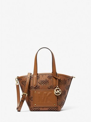 Bolso Tote Michael Kors Kimber Small 2-in-1 Perforated And Embossed Faux Cuero Mujer Marrones | 43087JBDZ