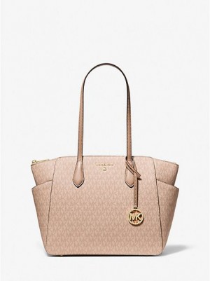 Bolso Tote Michael Kors Marilyn Medium Logo Mujer Marrones | 72918SKWI