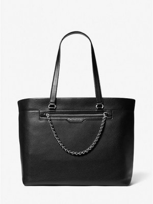 Bolso Tote Michael Kors Slater Large Pebbled Cuero Mujer Negras | 04129IMFH