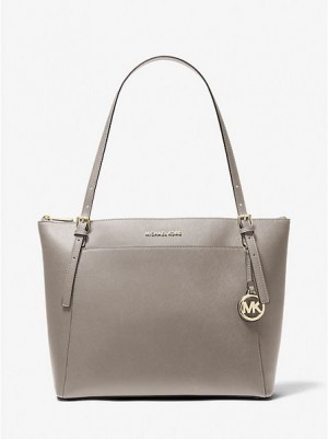 Bolso Tote Michael Kors Voyager Large Saffiano Cuero Mujer Gris | 58463WFTG