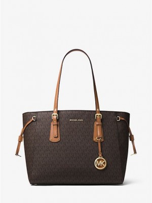 Bolso Tote Michael Kors Voyager Medium Logo Mujer Marrones | 75068KGVA