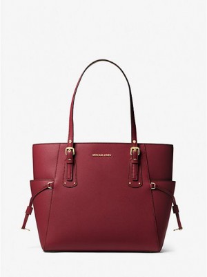 Bolso Tote Michael Kors Voyager Small Crossgrain Cuero Mujer Burdeos | 45821RJAF