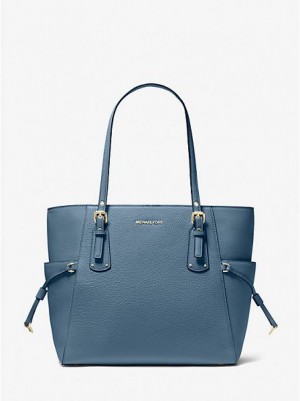 Bolso Tote Michael Kors Voyager Small Pebbled Cuero Mujer Azules | 40571ASDJ