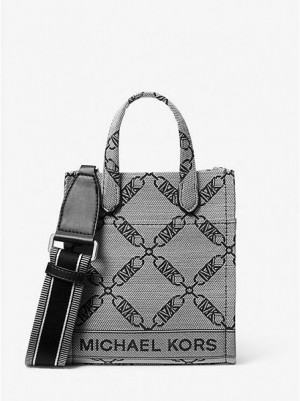 Bolsos Cruzados Michael Kors Gigi Extra-small Empire Logo Jacquard Mujer Beige Negras | 67920JUBL