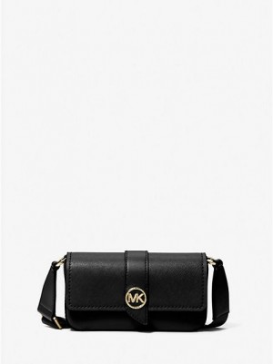 Bolsos Cruzados Michael Kors Greenwich Extra-small Saffiano Cuero Sling Mujer Negras | 58213HPDO