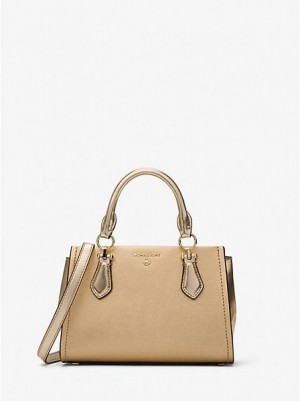 Bolsos Cruzados Michael Kors Marilyn Small Metallic Saffiano Cuero Mujer Doradas | 63095VLIY