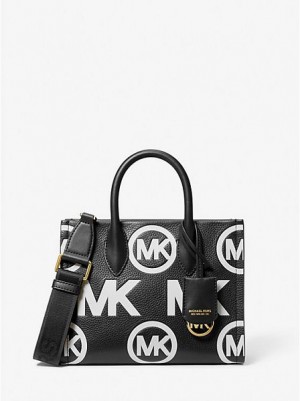 Bolsos Cruzados Michael Kors Mirella Small Logo Embossed Pebbled Cuero Mujer Negras | 50478WXZB