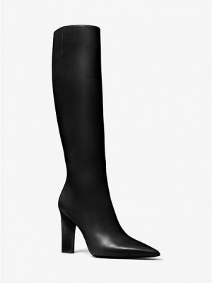 Botas Cuero Michael Kors Dabney Mujer Negras | 74398VSRA