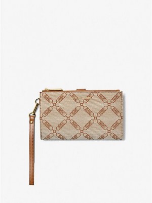 Carteras Michael Kors Adele Empire Logo Jacquard Smartphone Mujer Beige | 04357VHAM