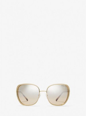 Gafas de Sol Michael Kors Amsterdam Mujer Doradas | 70124LASU