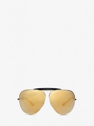 Gafas de Sol Michael Kors Bleecker Mujer Doradas Negras | 21473YGBV