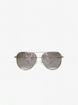 Gafas de Sol Michael Kors Cheyenne Mujer Plateadas Doradas | 30562RLND