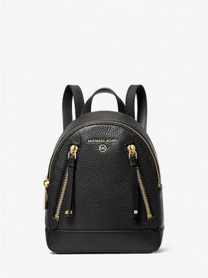 Mochila Michael Kors Brooklyn Extra-small Pebbled Cuero Mujer Negras | 14563XZTO