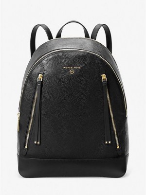 Mochila Michael Kors Brooklyn Large Pebbled Cuero Mujer Negras | 58041XURS