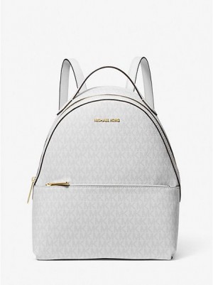 Mochila Michael Kors Sheila Medium Logo Mujer Blancas | 84035KEDP