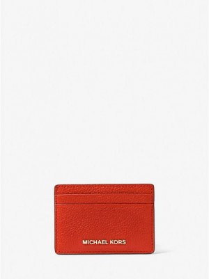 Porta Tarjetas Michael Kors Pebbled Cuero Mujer Naranjas | 56794JECA