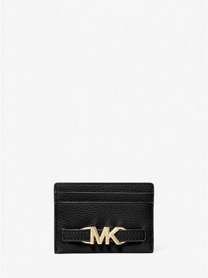 Porta Tarjetas Michael Kors Reed Large Pebbled Cuero Mujer Negras | 25039TOYU