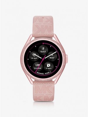 Relojes Michael Kors Access Gen 5e Mkgo And Logo Rubber Smart Hombre Rosas | 67841AOJR