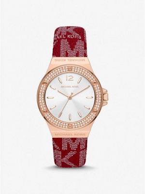 Relojes Michael Kors Lennox Pave And Logo Mujer Rosas Doradas | 85470CKMP