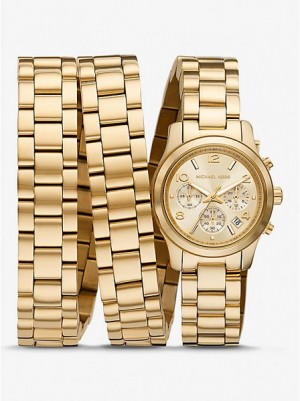 Relojes Michael Kors Limited-edition Runway 18k Stainless Steel Wrap Mujer Doradas | 01486EMCF