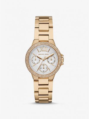 Relojes Michael Kors Mini Camille Pave Mujer Doradas | 71653ZENK