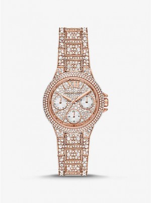 Relojes Michael Kors Mini Camille Pave Mujer Rosas Doradas | 21540CSGB