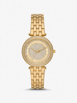 Relojes Michael Kors Mini Darci Pave Mujer Doradas | 26045LHGU