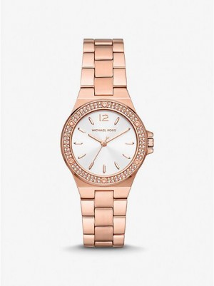 Relojes Michael Kors Mini Lennox Pave Mujer Rosas Doradas | 30564LMJG