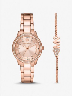 Relojes Michael Kors Mini Tibby Pave Mujer Rosas Doradas | 31704TWXH