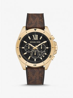 Relojes Michael Kors Oversized Brecken Logo Hombre Doradas | 29685BOUM