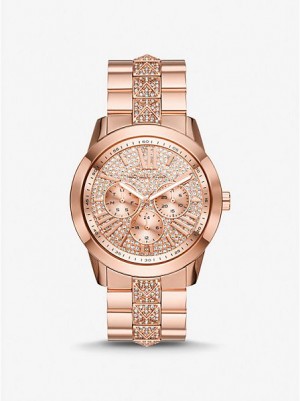 Relojes Michael Kors Oversized Bryn Pave Mujer Rosas Doradas | 34067UVRB