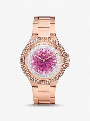 Relojes Michael Kors Oversized Camille Ombre Pave Mujer Rosas Doradas | 91875BWET