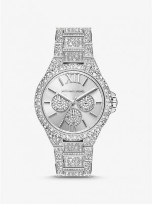 Relojes Michael Kors Oversized Camille Pave Mujer Plateadas | 28594PNEL