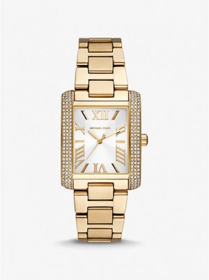 Relojes Michael Kors Oversized Emery Pave Mujer Doradas | 01672ACLS