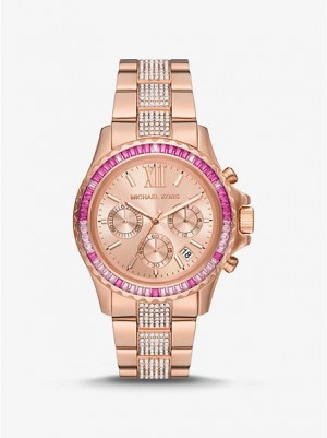 Relojes Michael Kors Oversized Everest Pave Mujer Rosas Doradas | 38164YUEN