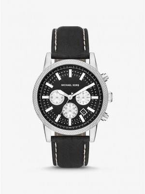 Relojes Michael Kors Oversized Hutton And Cuero Hombre Plateadas | 54983IPZY