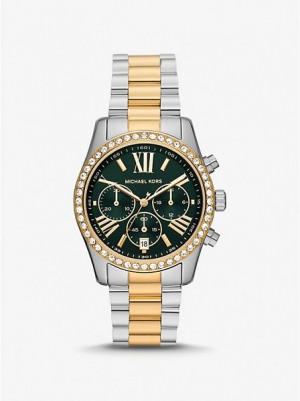 Relojes Michael Kors Oversized Lexington Pave Mujer Plateadas Doradas | 89021BGSC