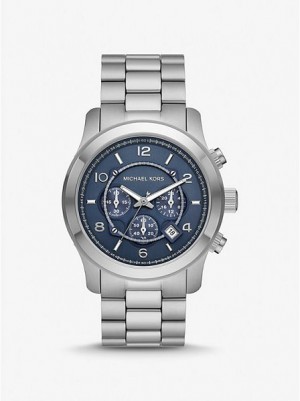 Relojes Michael Kors Oversized Runway Hombre Plateadas | 53174RQTI