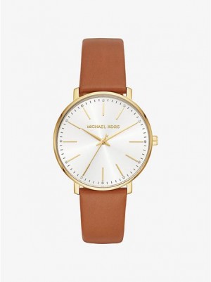 Relojes Michael Kors Pyper Cuero Mujer Doradas | 37125ZJSO