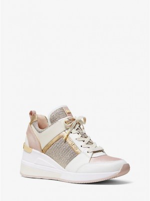 Tenis Michael Kors Georgie Cuero And Chain-mesh Mujer Multicolor | 61950MTDL