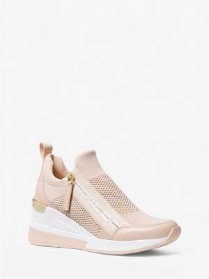 Tenis Michael Kors Willis Stretch Knit Mujer Rosas | 84701NEYJ