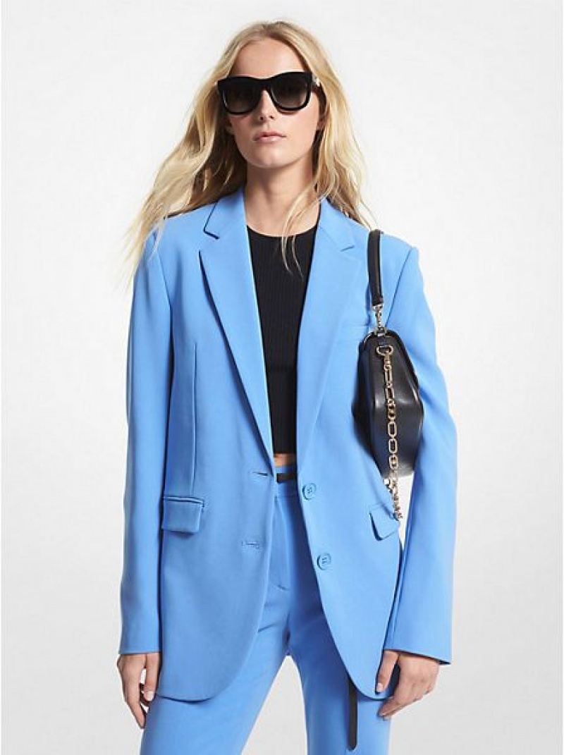 Blazers Michael Kors Crepe Boyfriend Mujer Azules | 69504FAMR